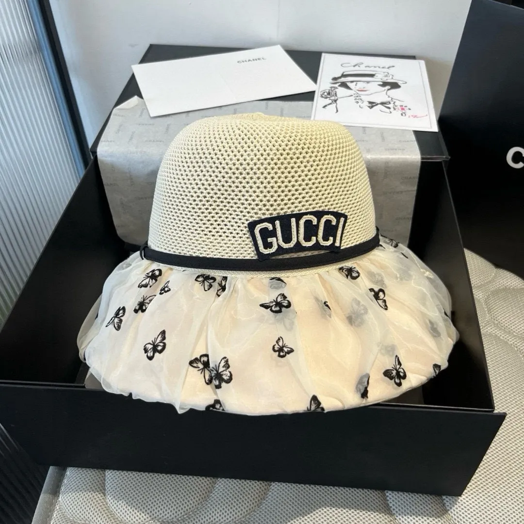 💰120¥ Gucci new lantern hat, sunshade straw hat, anti-UV brim, head circumference 57cm
