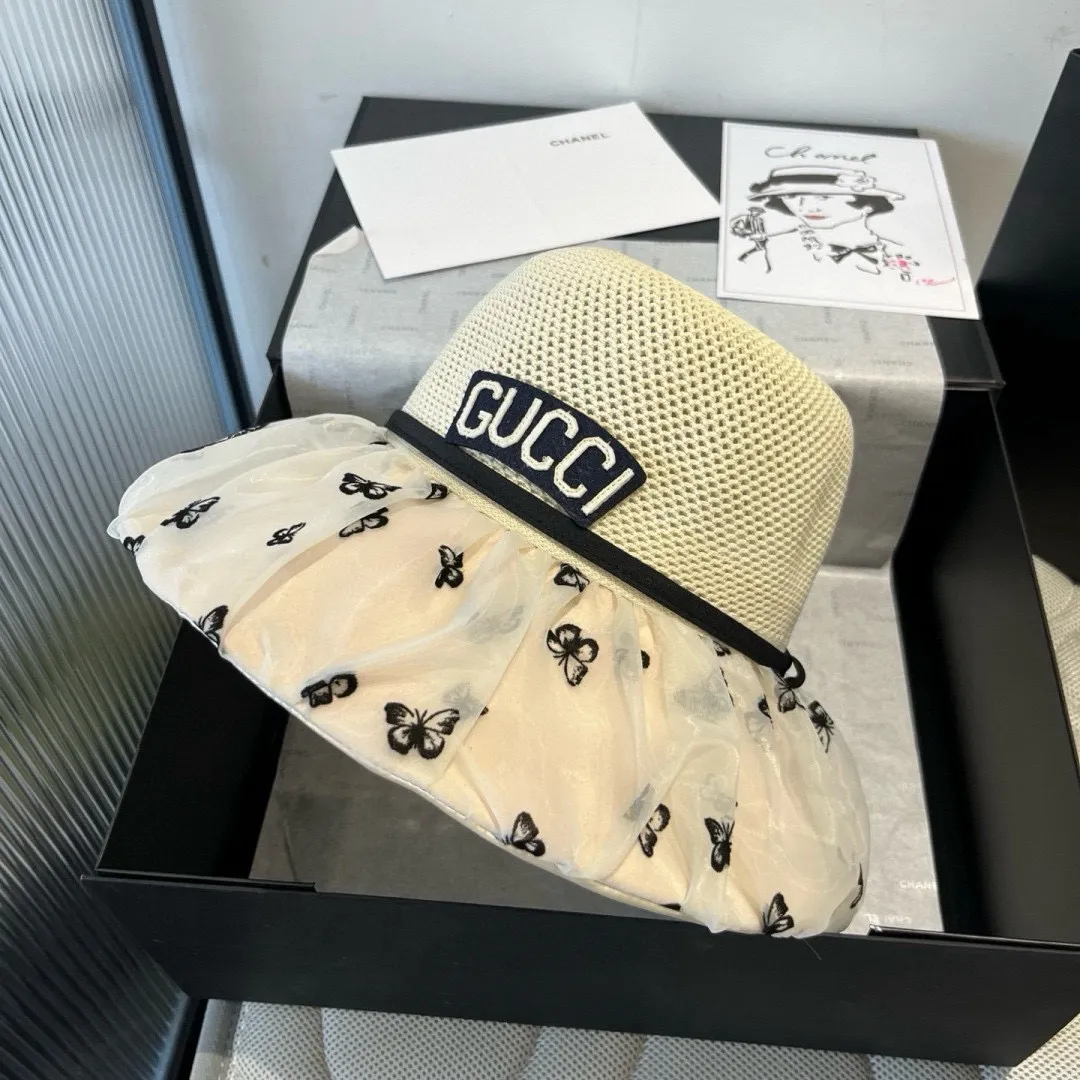 💰120¥ Gucci new lantern hat, sunshade straw hat, anti-UV brim, head circumference 57cm