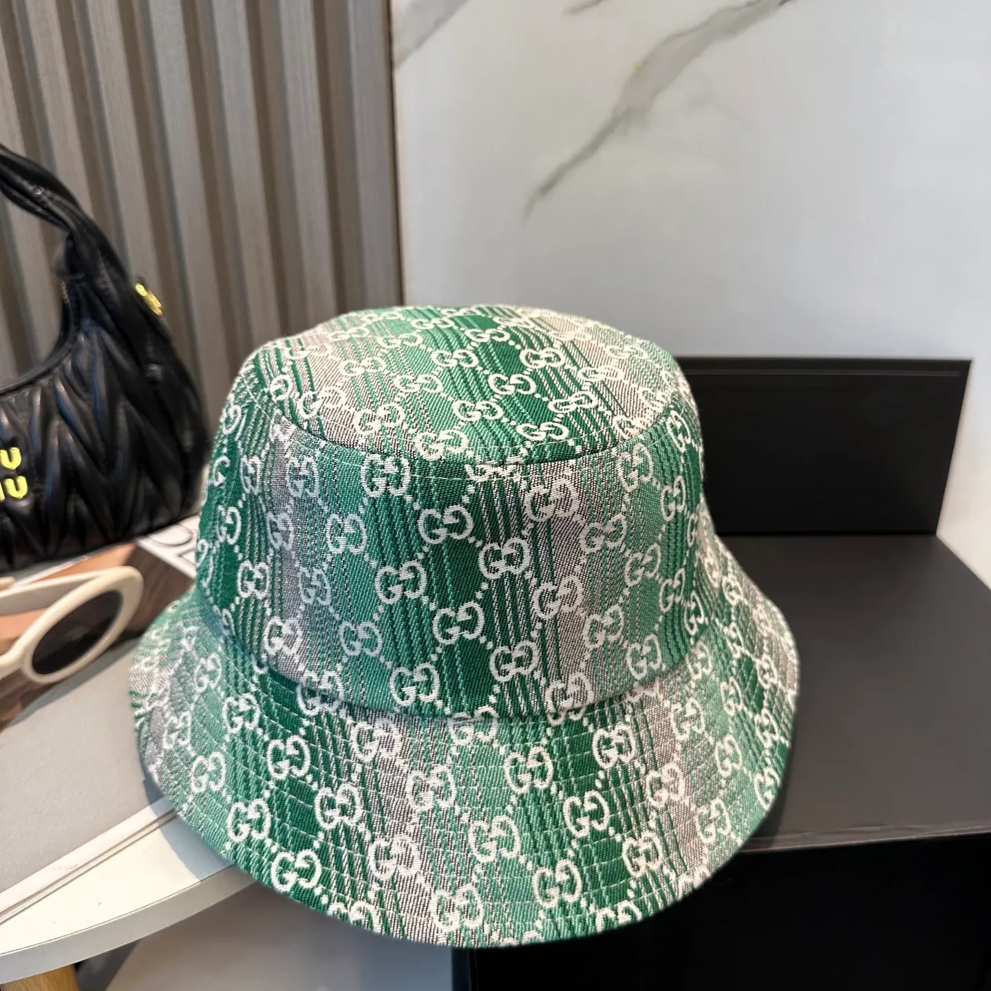 P60 GUCCI 2025 counter new jacquard fisherman hat, very trendy! Casual and sports style, classic production, super easy to match! Look small