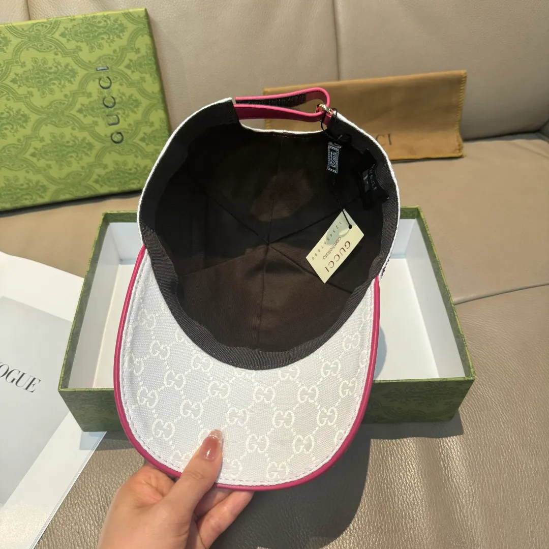 p90, Gucci (Gucci) new original baseball cap counter 1:1 mold customization! Original canvas fabric + first-layer cowhide, light and breathable! Actual photo, suitable for men and women, basic head circumference 56cm, adjustable patch.