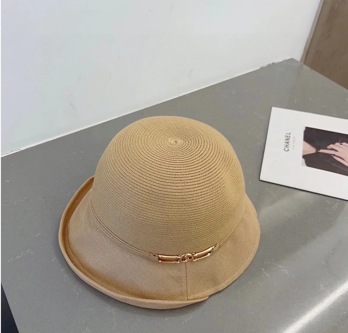 💰90¥ Gucci straw hat, horseshoe buckle curled top hat, foldable, head circumference 57cm