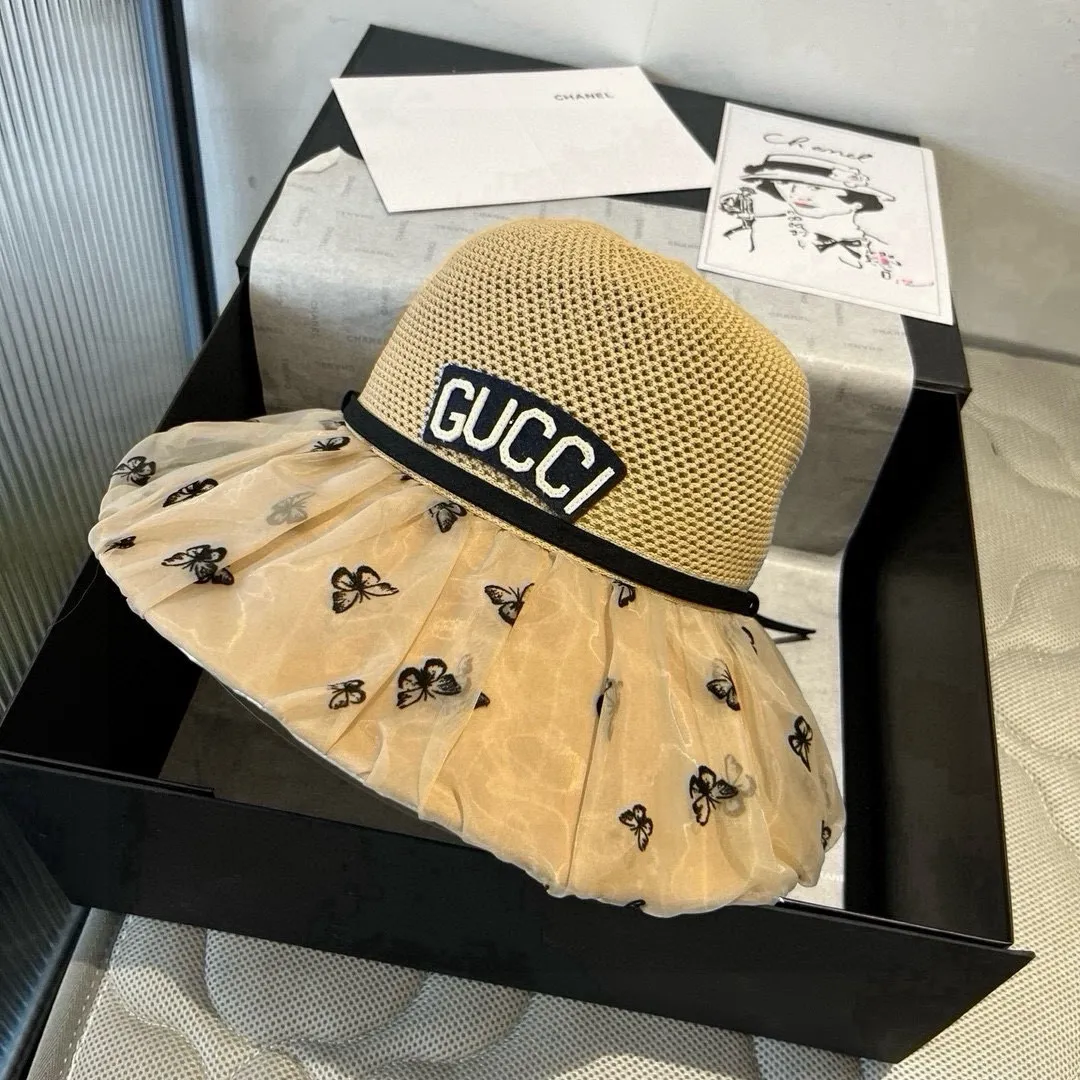 💰120¥ Gucci new lantern hat, sunshade straw hat, anti-UV brim, head circumference 57cm