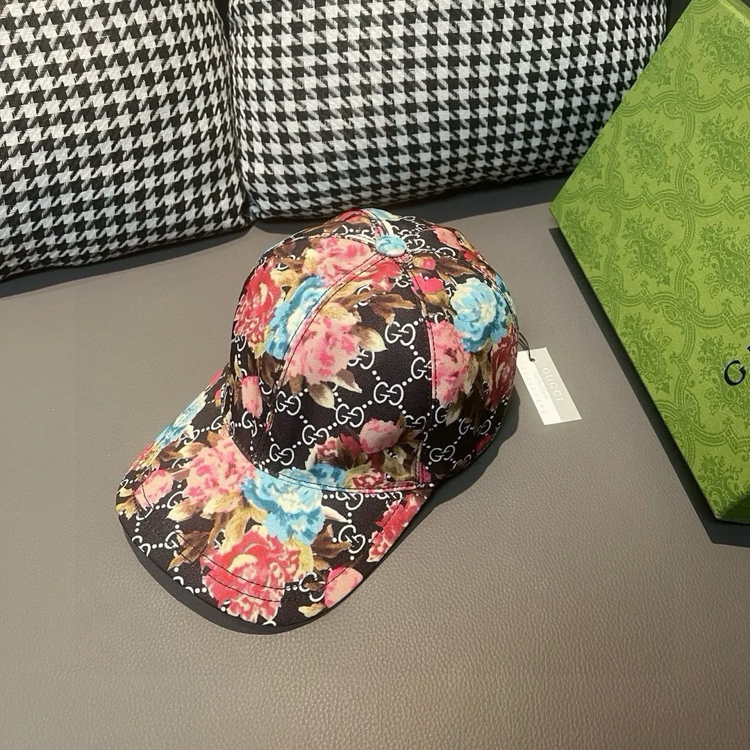 , Gucci (Gucci) new original baseball cap, rose, 1:1 mold customization, dark pattern small double G, details comparable to counters, original canvas fabric + first-layer cowhide, excellent quality! The first choice for handsome men and beautiful women, fashionable and versatile. Basic head circumference 56, adjustable patch