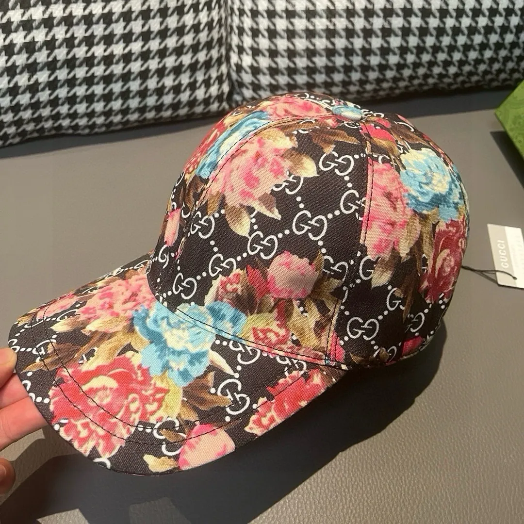 , Gucci (Gucci) new original baseball cap, rose, 1:1 mold customization, dark pattern small double G, details comparable to counters, original canvas fabric + first-layer cowhide, excellent quality! The first choice for handsome men and beautiful women, fashionable and versatile. Basic head circumference 56, adjustable patch
