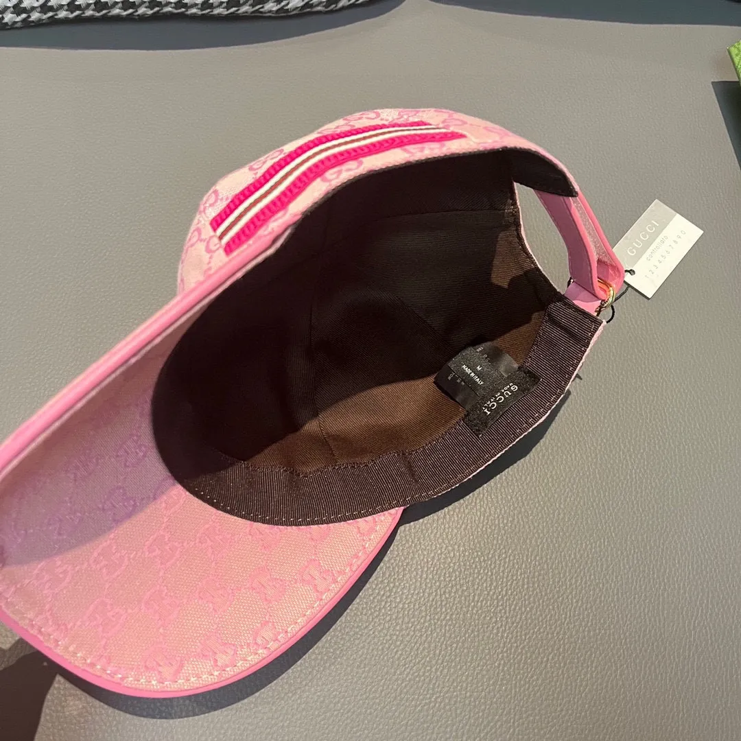 🉐️90, Gucci (Gucci) new original baseball cap counter 1:1 mold customization! Original canvas fabric + first-layer cowhide, light and breathable! Actual photo, suitable for men and women, basic head circumference 56cm, adjustable patch.