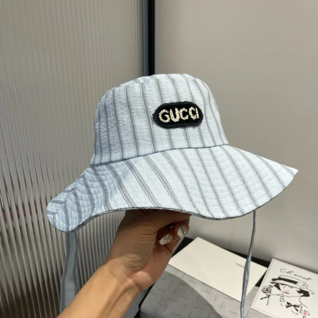 💰120¥ Gucci new fisherman hat, striped hat, head circumference 57cm