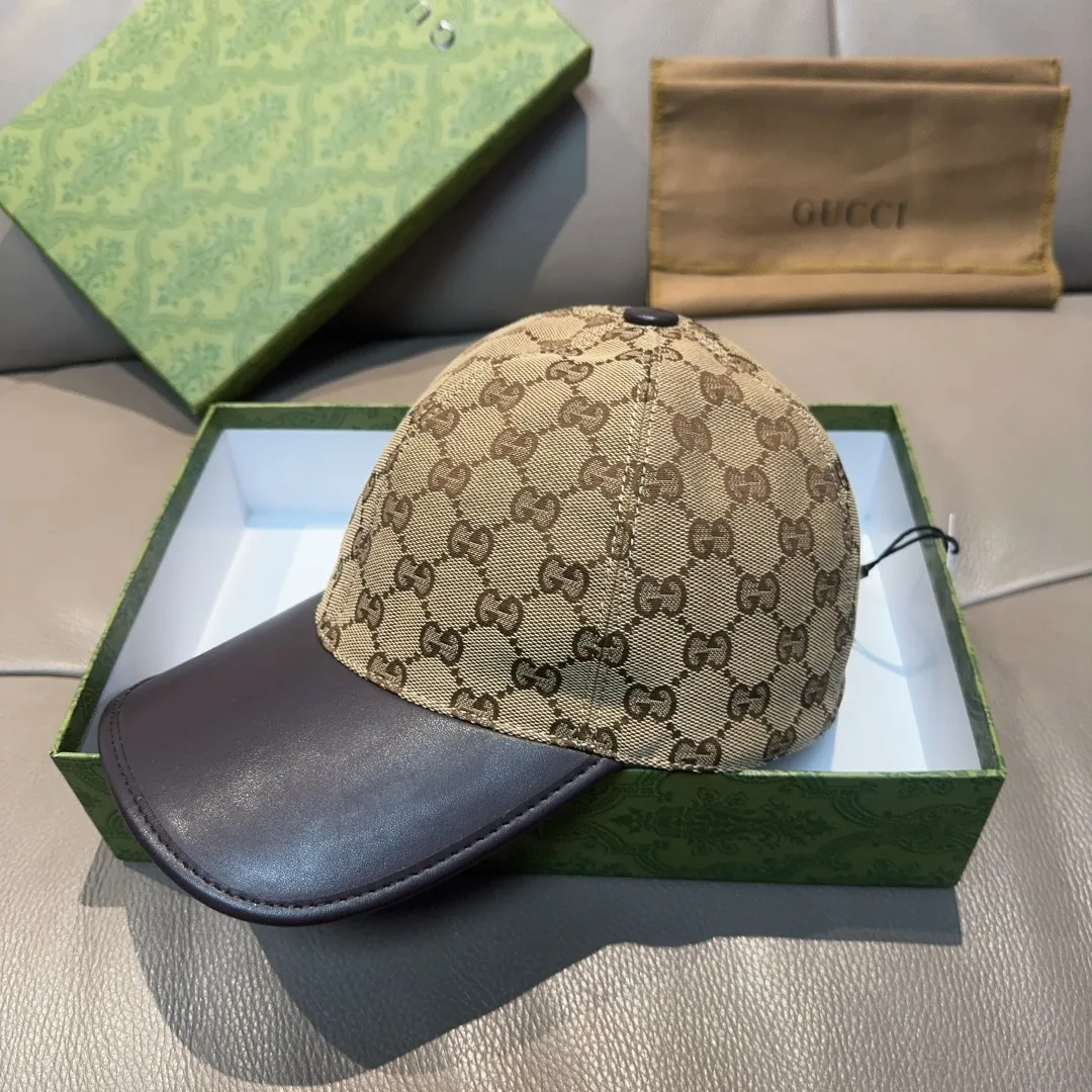 P90, Gucci (Gucci) new original baseball cap, canvas and leather, best-selling model at the counter, 1:1 mold customization, original canvas fabric + first-layer cowhide, fashionable and handsome! The quality is great, the basic head circumference is 56cm, and the patch is adjustable.
