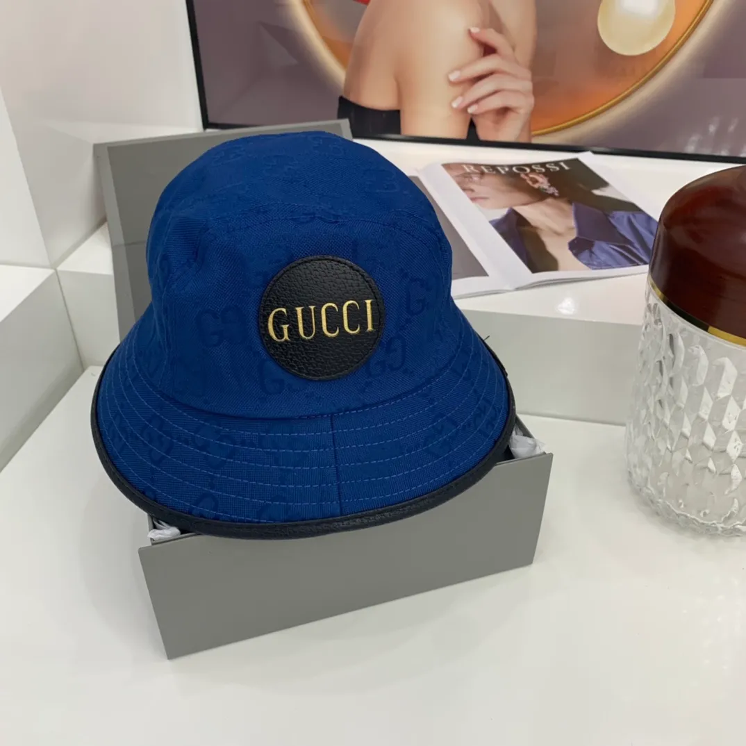 P80 counter synchronization GUCCI super popular fisherman hat, stylish and versatile, practical ~ GG presbyopic design, classic style will last forever, never tire of it, new colors and new technology, laser-like fabrics, high-end colors that will warm you🙅‍♂ High style matching items!