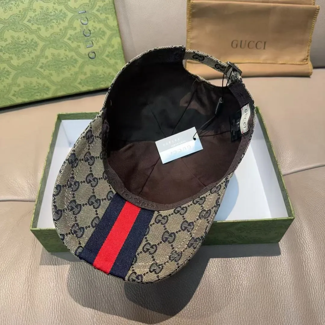 P90 original version shipped!   , Gucci (Gucci) latest original baseball cap, wide webbing. 1:1 mold opening and customization at the counter, the highest version, original canvas fabric + first-layer cowhide, light and breathable! Photographed in real life, suitable for men and women in all seasons, basic head circumference 56cm, adjustable patches.