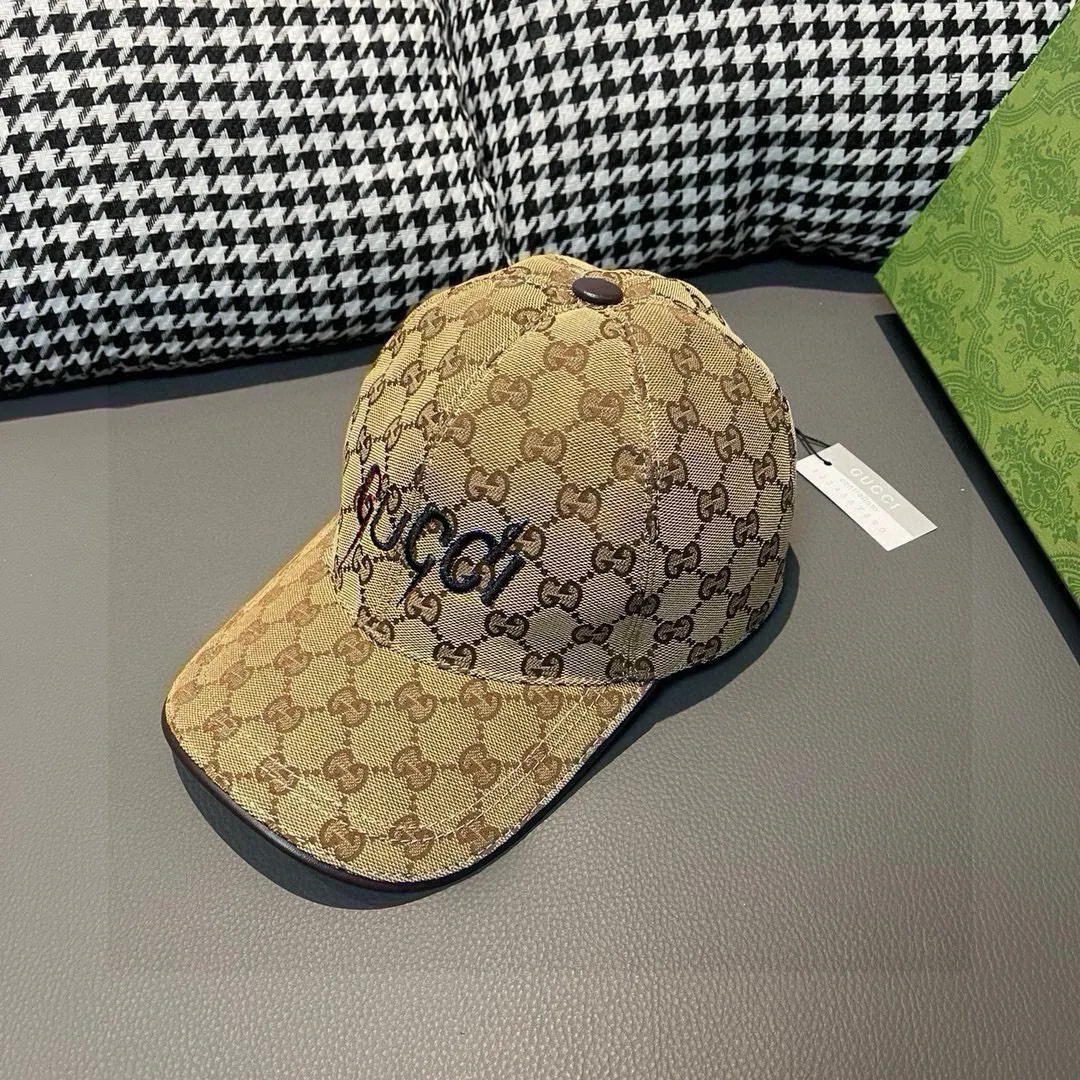 Batch 90, Gucci (Gucci) new original baseball cap, artistic word embroidery, 1:1 mold customization, heavy embroidery, details comparable to counters, original canvas + first-layer cowhide, pure cotton lining, great quality! The first choice for handsome men and beautiful women, fashionable and versatile. Basic head circumference 56, adjustable patch