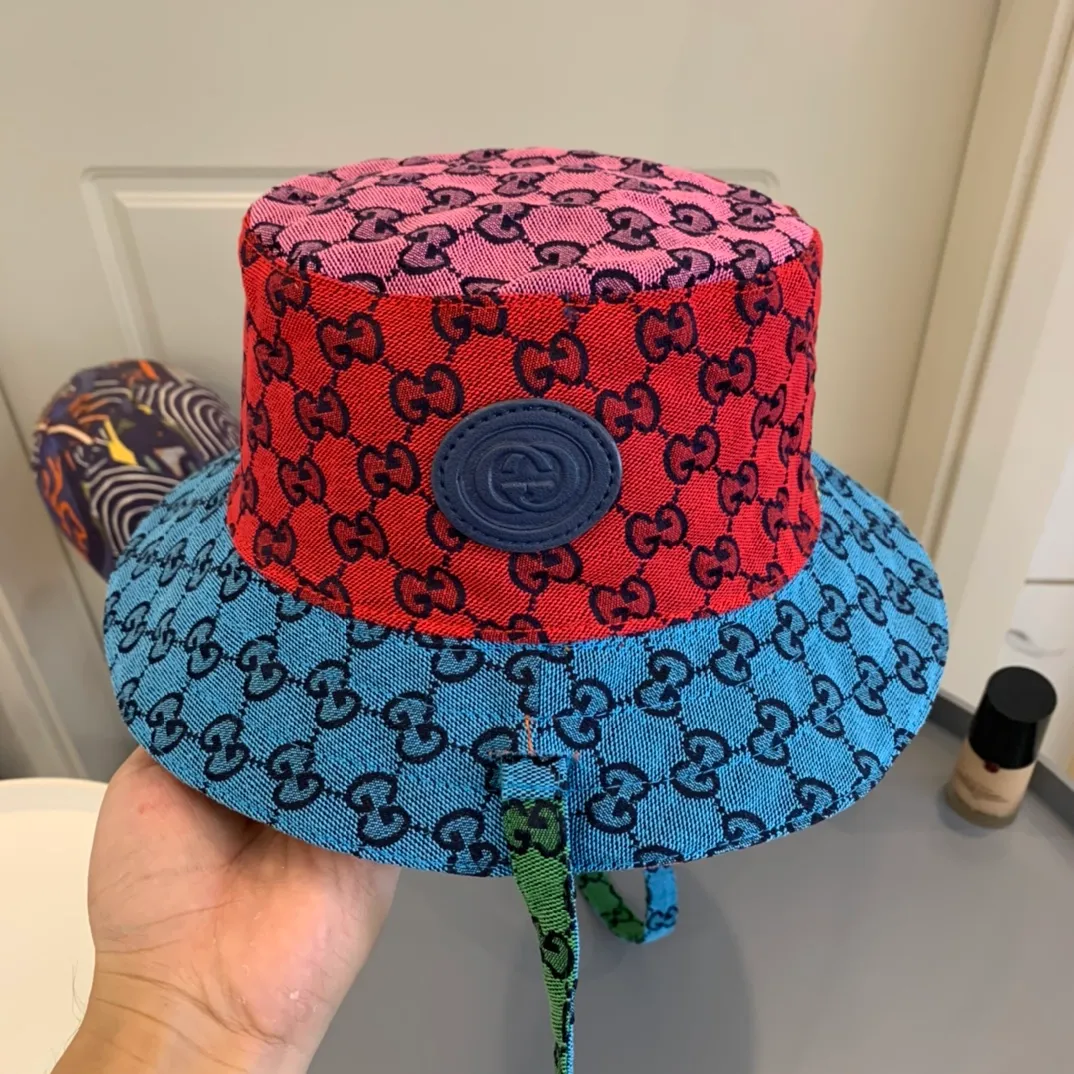P90 2021 GUCCI bucket hat🧢Colorful stitching casual style, low-key luxury, super fashionable colors, trendy and versatile