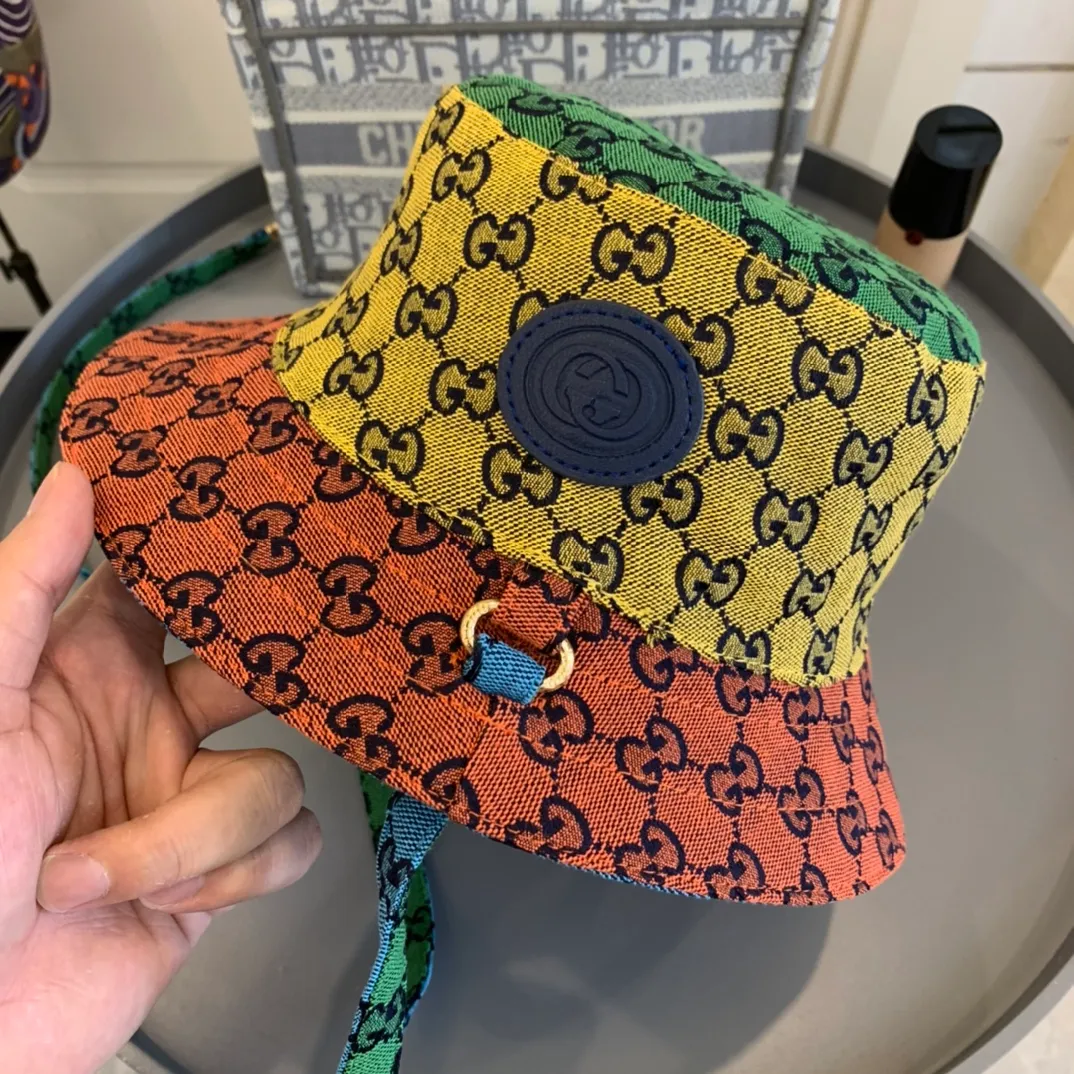 P90 2021 GUCCI bucket hat🧢Colorful stitching casual style, low-key luxury, super fashionable colors, trendy and versatile