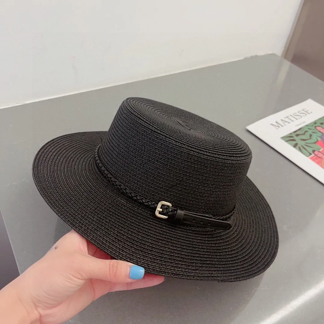 💰86¥ Gucci flat top hat, straw hat, head circumference 57cm