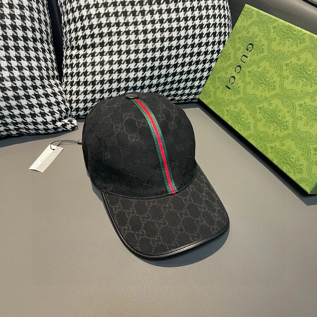 p90., Gucci (Gucci) classic original baseball cap, vertical small webbing, 1:1 mold customization, original canvas + first-layer cowhide, genuine leather edging, handsome and fashionable, popular purchasing agency, versatile style for men and women, great quality! The basic head circumference is 56cm, and the patch is adjustable.