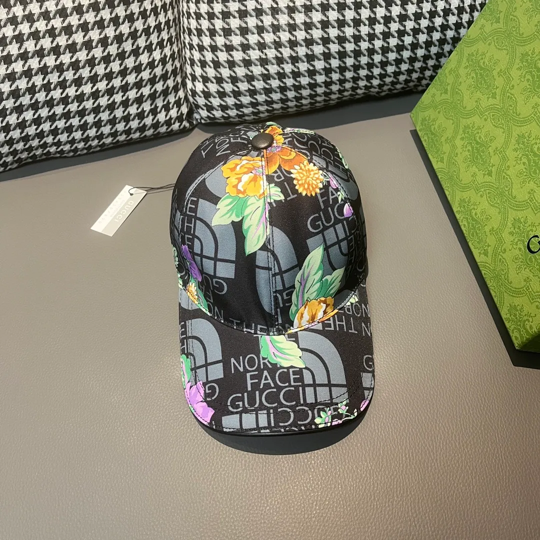 🉐90, Gucci (Gucci) new original baseball cap, Gucci north print, counter 1:1, imported canvas + first-layer cowhide, popular purchasing agent, versatile style for men and women, great quality! The basic head circumference is 56cm, and the patch is adjustable.