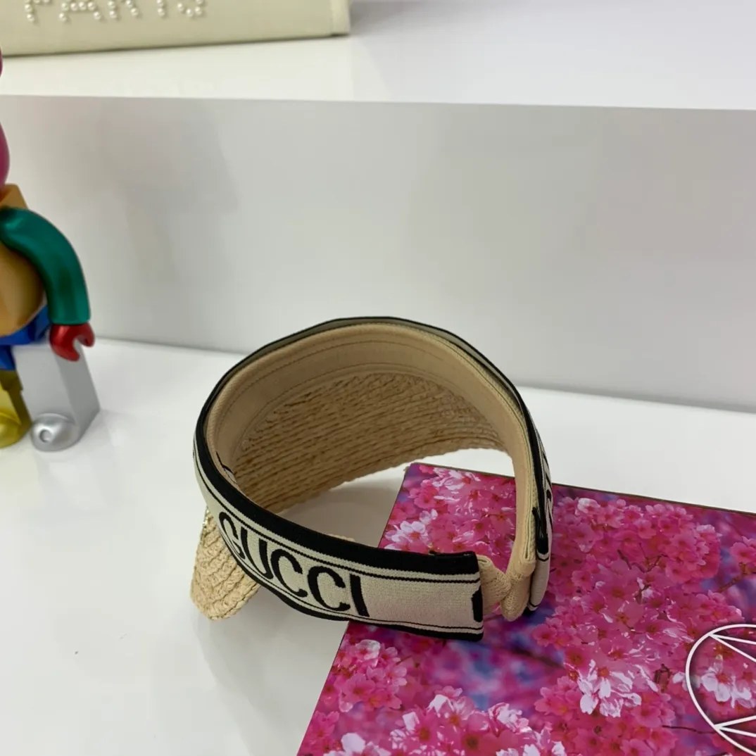 P90 GUCCI Gucci original empty top straw hat, personalized big-name style, heavy-duty customization, sun protection hat