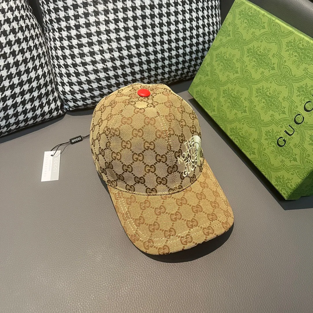 Batch 90, Gucci (Gucci) new original baseball cap, North embroidery! Counter 1:1, imported canvas + first-layer cowhide, popular for purchasing, versatile style for men and women, great quality! The basic head circumference is 56cm, and the patch is adjustable.