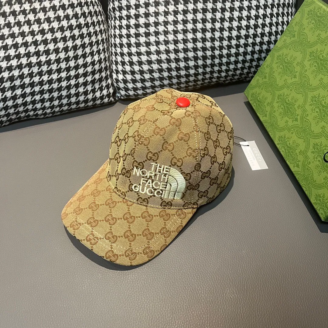 Batch 90, Gucci (Gucci) new original baseball cap, North embroidery! Counter 1:1, imported canvas + first-layer cowhide, popular for purchasing, versatile style for men and women, great quality! The basic head circumference is 56cm, and the patch is adjustable.