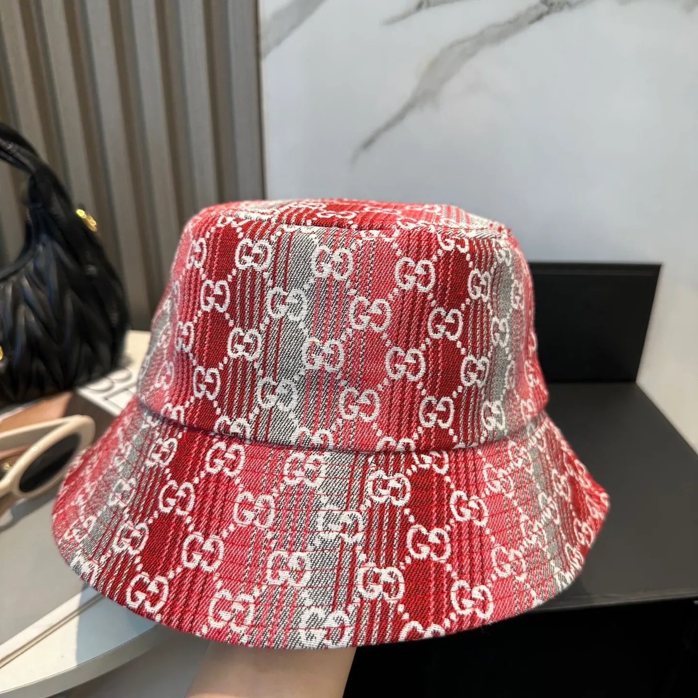P64 GUCCI 2025 counter new jacquard fisherman hat, very trendy! Casual and sports style, classic production, super easy to match! Look small