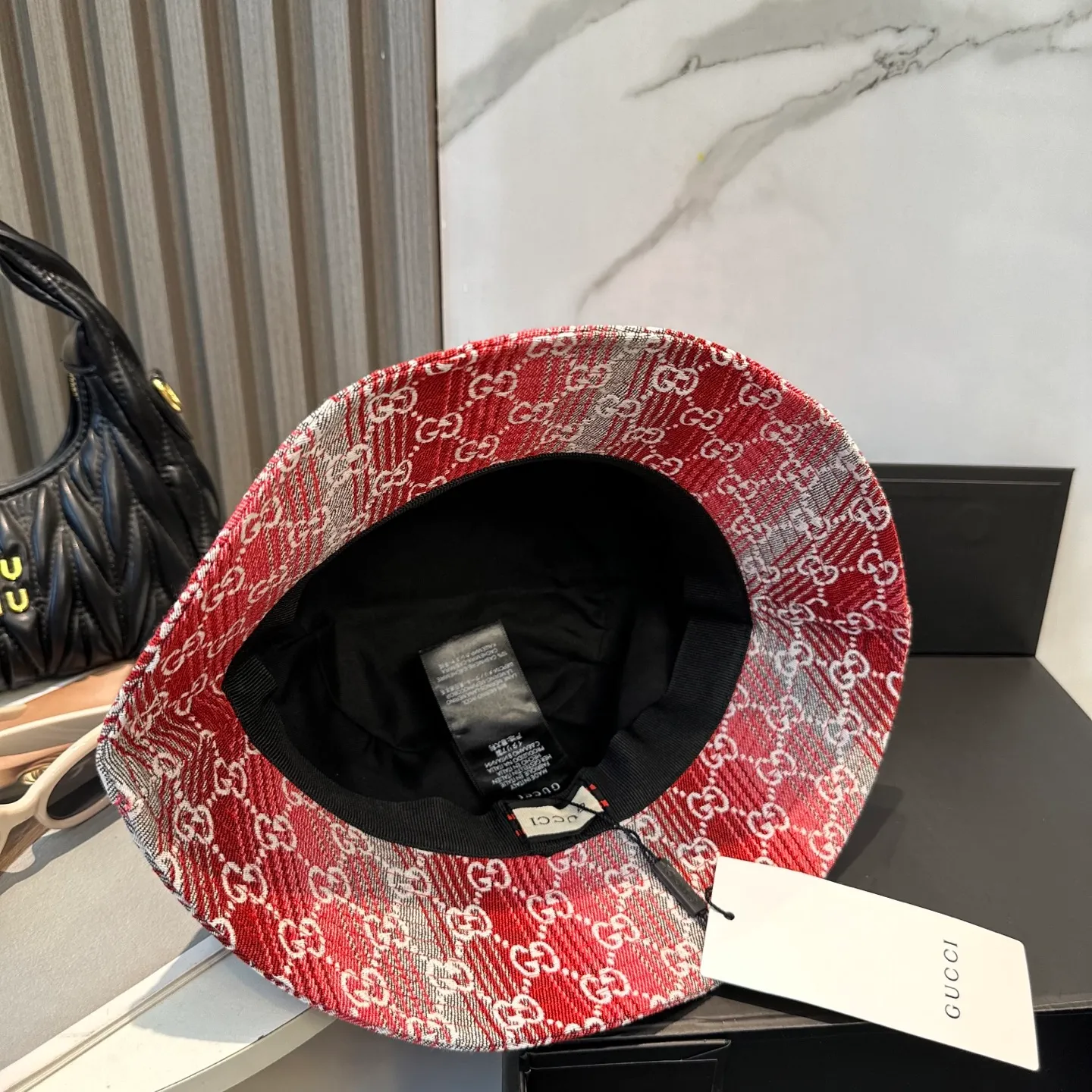 P64 GUCCI 2025 counter new jacquard fisherman hat, very trendy! Casual and sports style, classic production, super easy to match! Look small