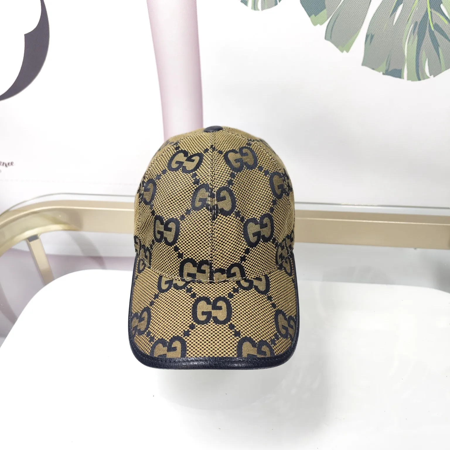 Batch 90 GUCCI--New GG [Fireworks] Big G high version with floral original single official website same style baseball cap