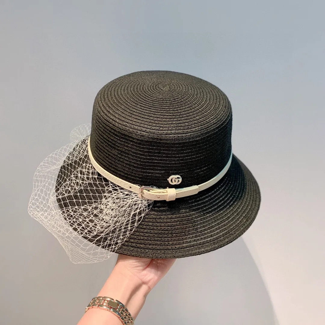Special batch with dust bag 120¥ Gucci Gucci new mesh straw hat, sun straw hat, two colors for running volume, head circumference about 57cm