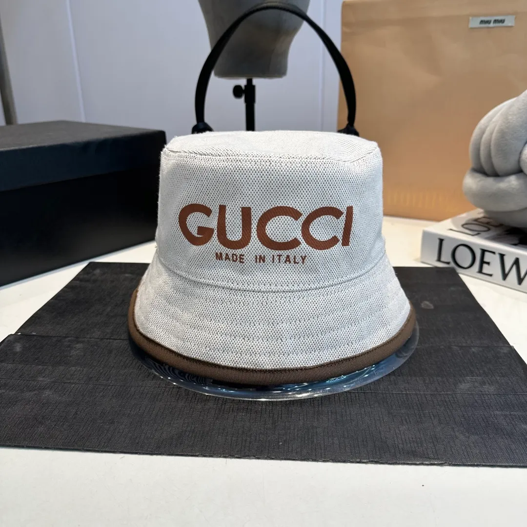P60 GUCCI Gucci 2025 counter new simple embroidered fisherman hat, very trendy! Casual and sports style, classic production, super easy to match!