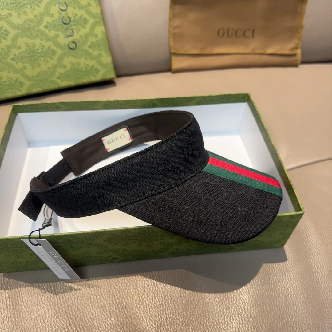 P90 original version shipped!   , Gucci (Gucci) latest original single wide version of the empty hat with webbing. 1:1 mold opening and customization at the counter, the highest version, original canvas fabric, light and breathable! Photographed in real life, suitable for men and women in all seasons, basic head circumference 56cm, adjustable patches.