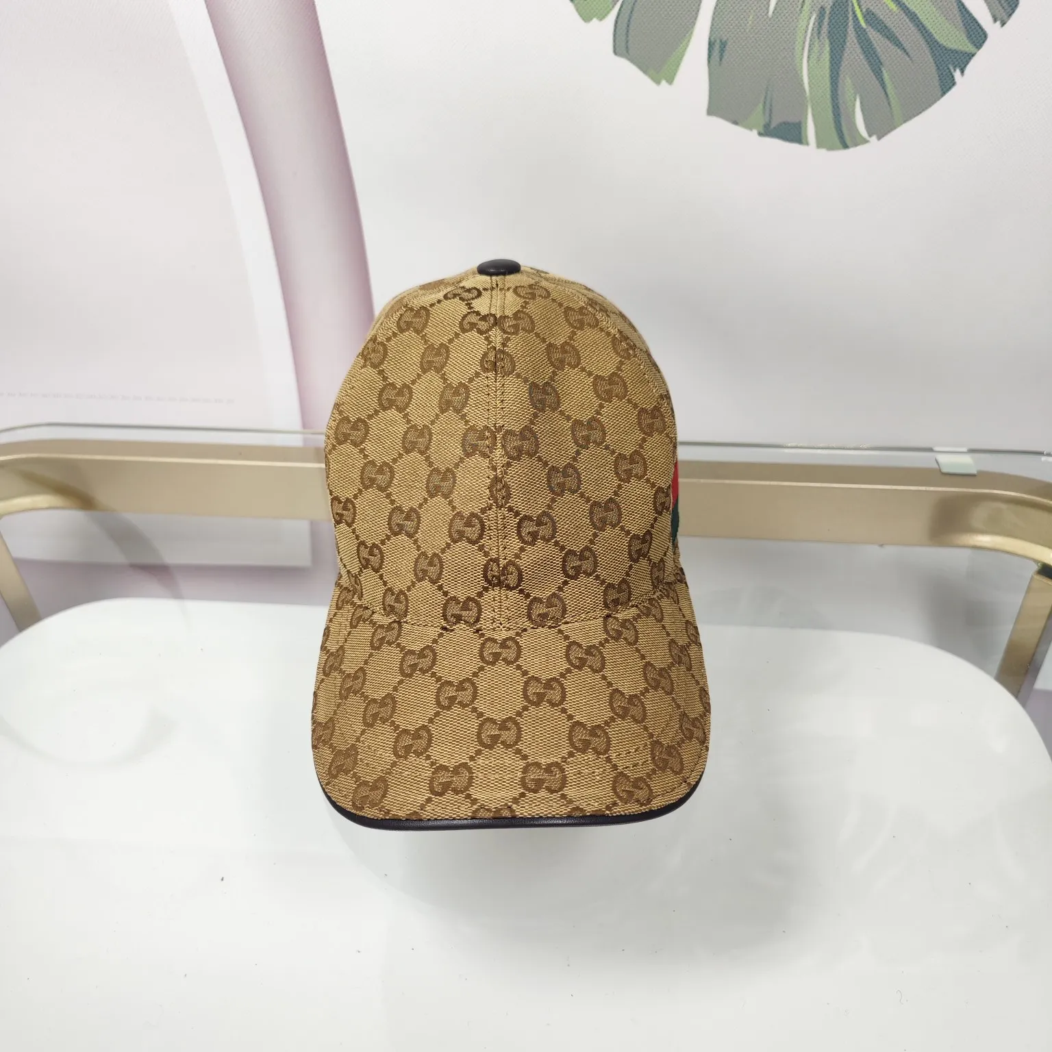 Batch 90 GUCCI--two stripes red and green high version official website same style baseball cap [Fireworks]