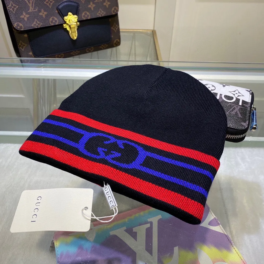 P50 with dust bag GUCCI Gucci original single hat official website new hairband decorative knitted hat, love][love] wool cashmere double-layer hat😱😘warm and fashionable, simple and elegant, more fashionable and high-end!