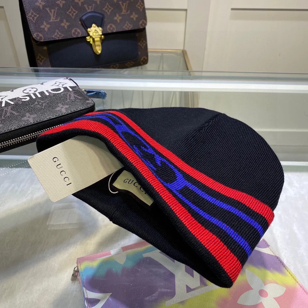 P50 with dust bag GUCCI Gucci original single hat official website new hairband decorative knitted hat, love][love] wool cashmere double-layer hat😱😘warm and fashionable, simple and elegant, more fashionable and high-end!