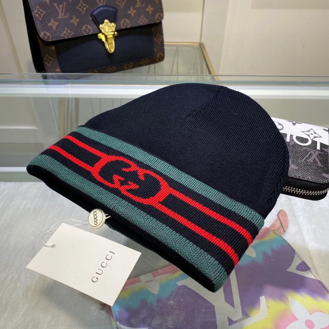 P50 with dust bag GUCCI Gucci original single hat official website new hairband decorative knitted hat, love][love] wool cashmere double-layer hat😱😘warm and fashionable, simple and elegant, more fashionable and high-end!