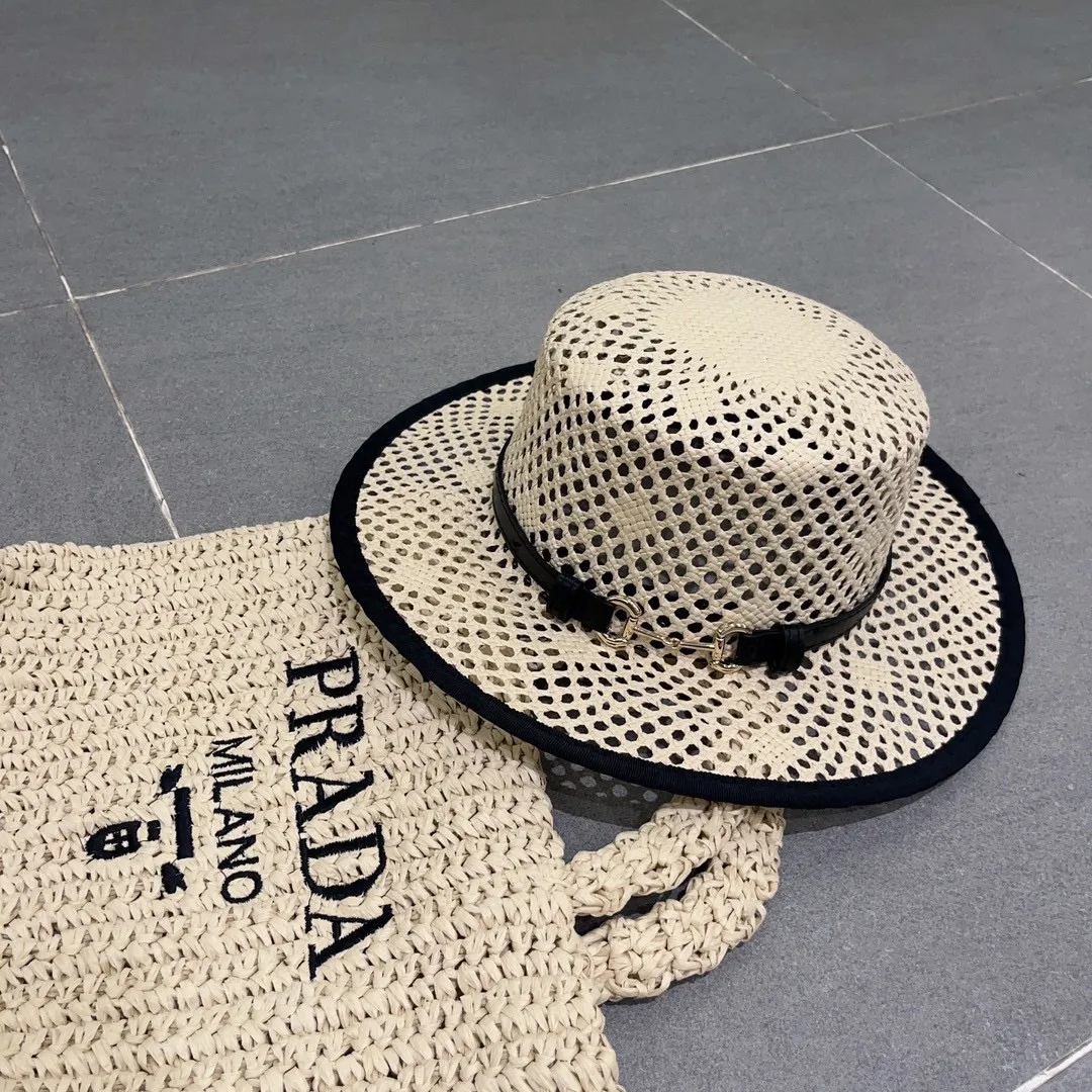 💰150¥ Gucci new straw hat, flat top hat, made of imported grass, head circumference 57cm