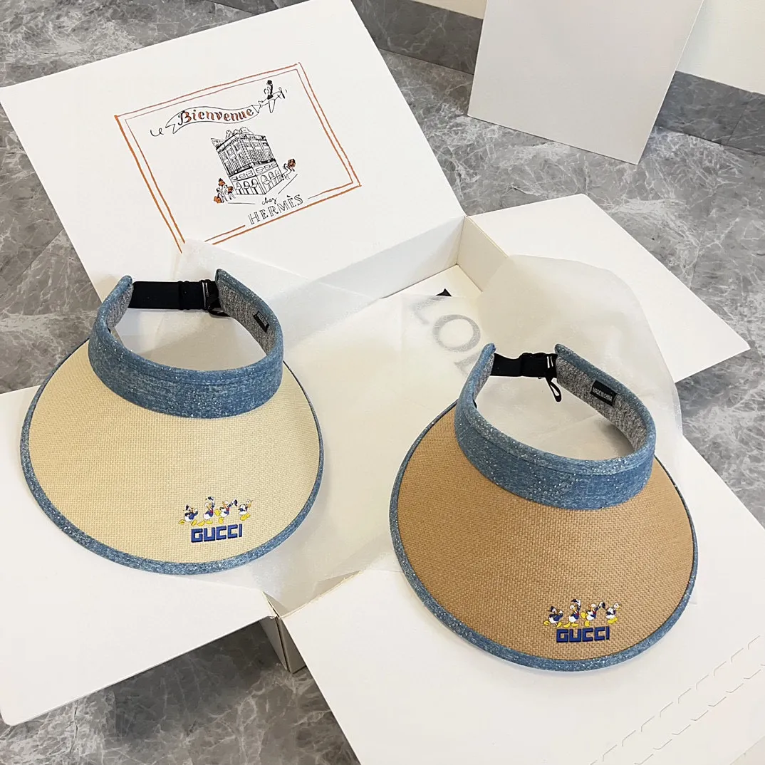 Special P90💛 Comes with dust bag [GUCCI Gucci] 2024 new summer style spliced ​​flash diamond sun visor empty top hat, versatile style for men and women ~ casual outing artifact