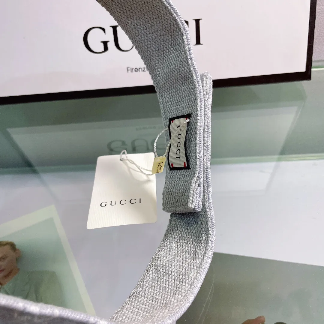 P70 Gucci new peaked cap, sun visor, empty top sun hat, super high-end, counter pattern printing, Velcro adjustment