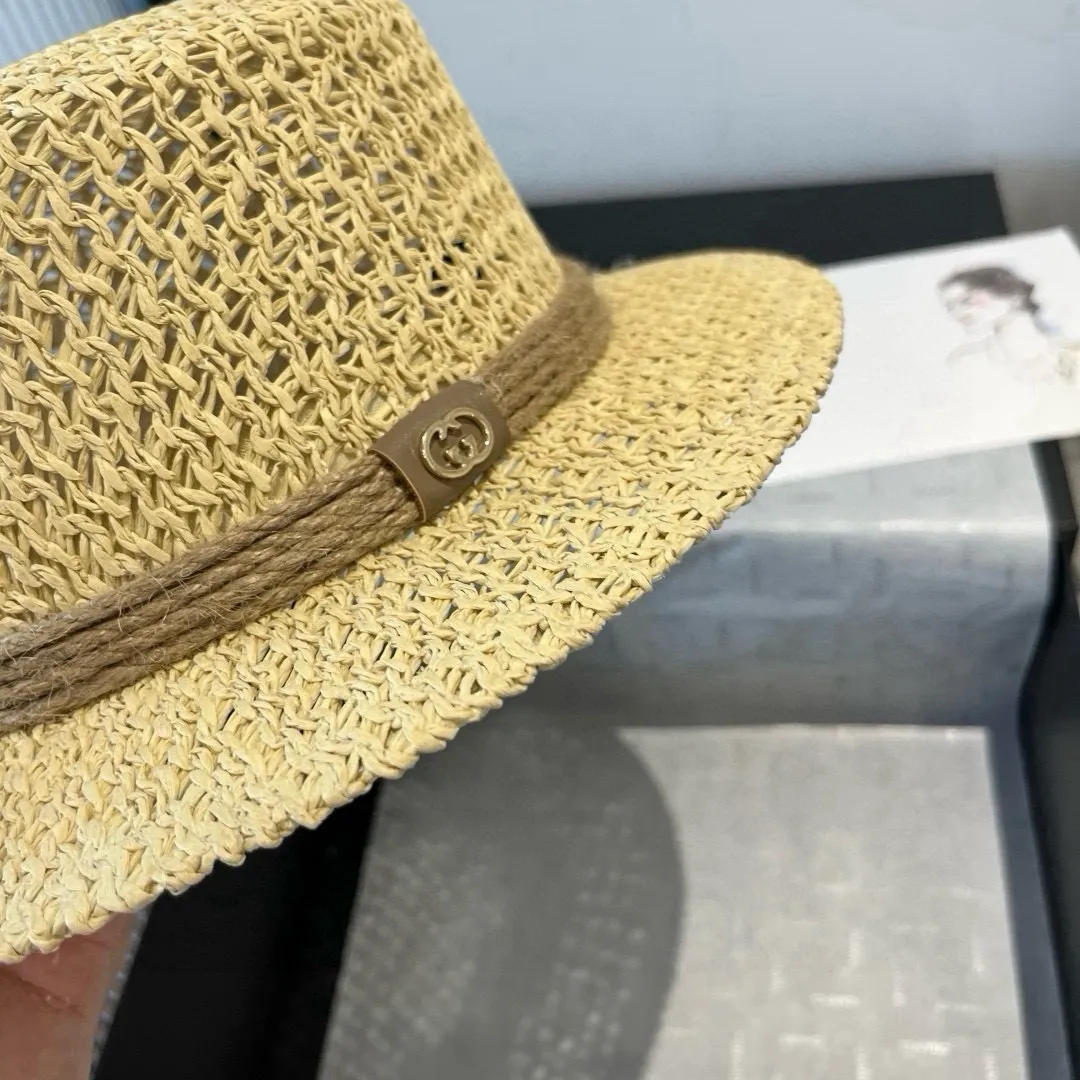 💰120¥ Gucci flat top hat, hollow sun hat, small top hat, head circumference 57cm
