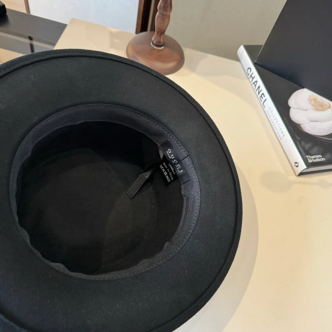 💰190¥ Gucci new wool top hat, flat top hat, 100% wool fabric 🦙%, head circumference 57cm