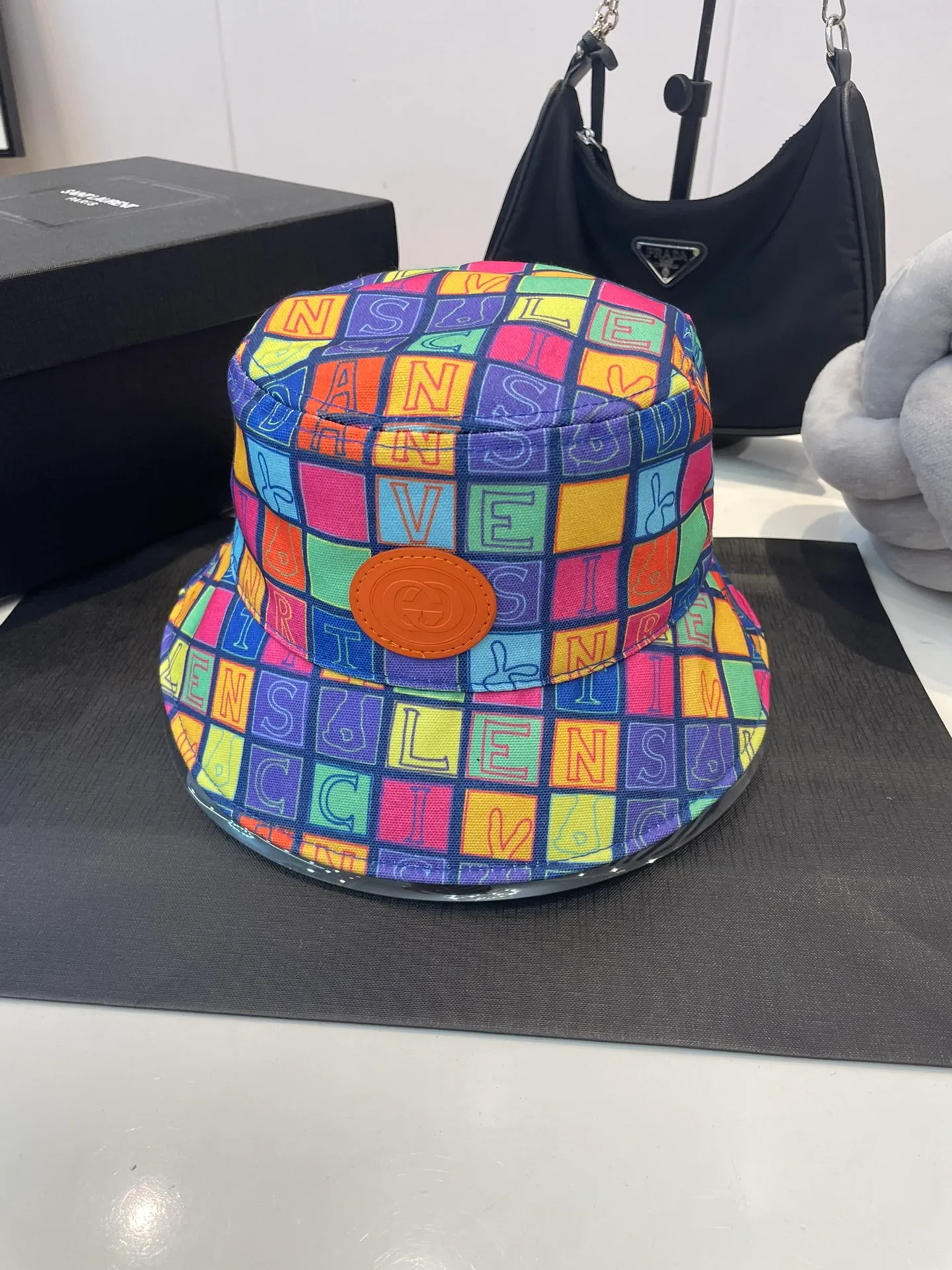P70 Gucci 2023 spring and summer fisherman hat with positioning pattern GG fabric, head circumference 57cm