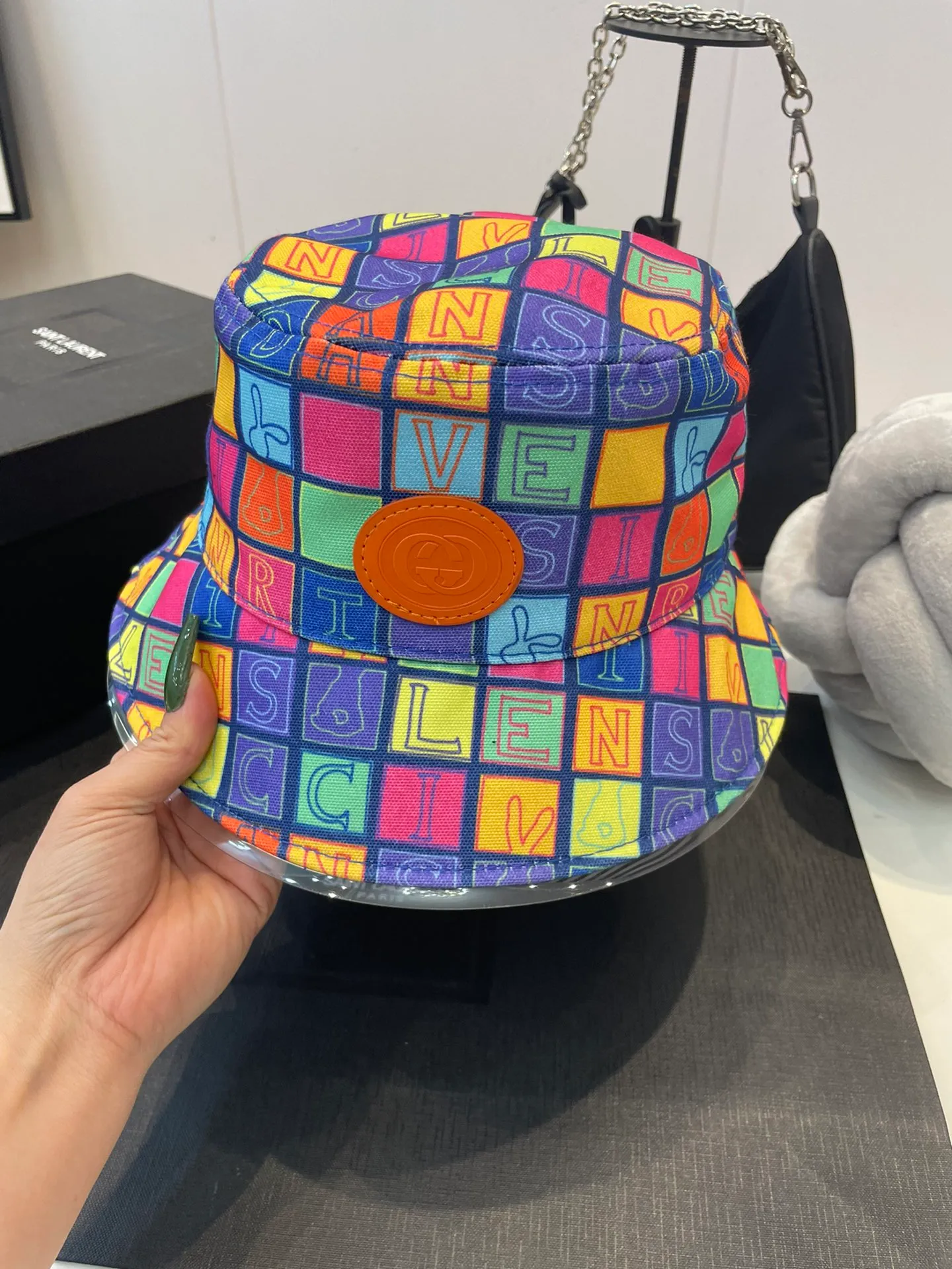 P70 Gucci 2023 spring and summer fisherman hat with positioning pattern GG fabric, head circumference 57cm