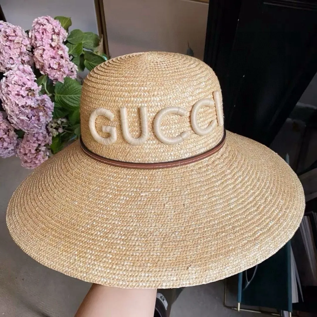 💰240¥ Gucci official straw hat, official one-to-one custom molding, head circumference 57cm