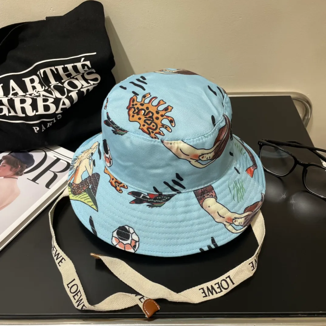 P76 Lowewe🌸 Japanese purchasing agent Yu Shuxin's same style fisherman hat Luojia basin hat water lily mermaid star Wang Yibo sunshade beach hat