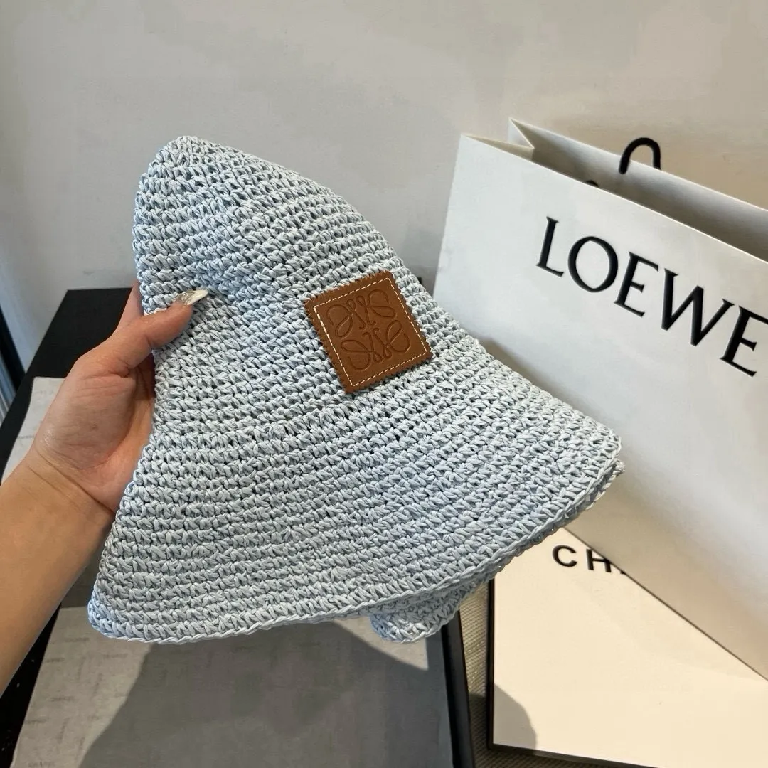 💰140¥ Loewe new straw hat, sunshade beach hat, head circumference 57cm
