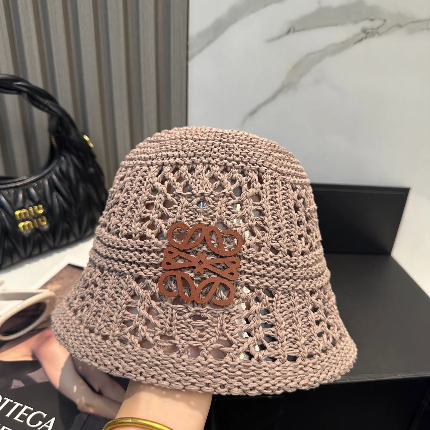 P70 LOEWE summer fisherman hat for women 2025 without makeup Internet celebrity versatile bucket hat sun protection face covering fashion basin hat