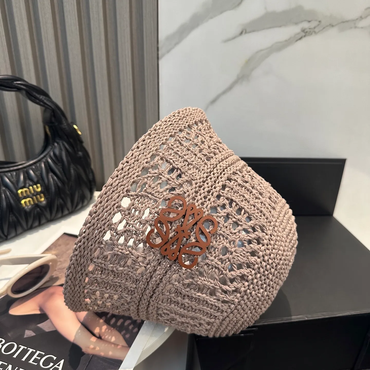 P70 LOEWE summer fisherman hat for women 2025 without makeup Internet celebrity versatile bucket hat sun protection face covering fashion basin hat
