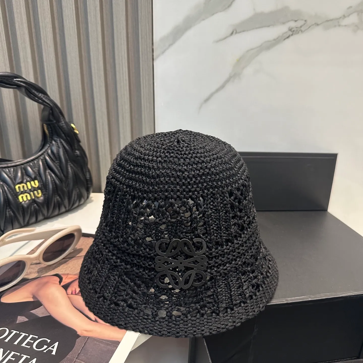 P70 LOEWE summer fisherman hat for women 2025 without makeup Internet celebrity versatile bucket hat sun protection face covering fashion basin hat