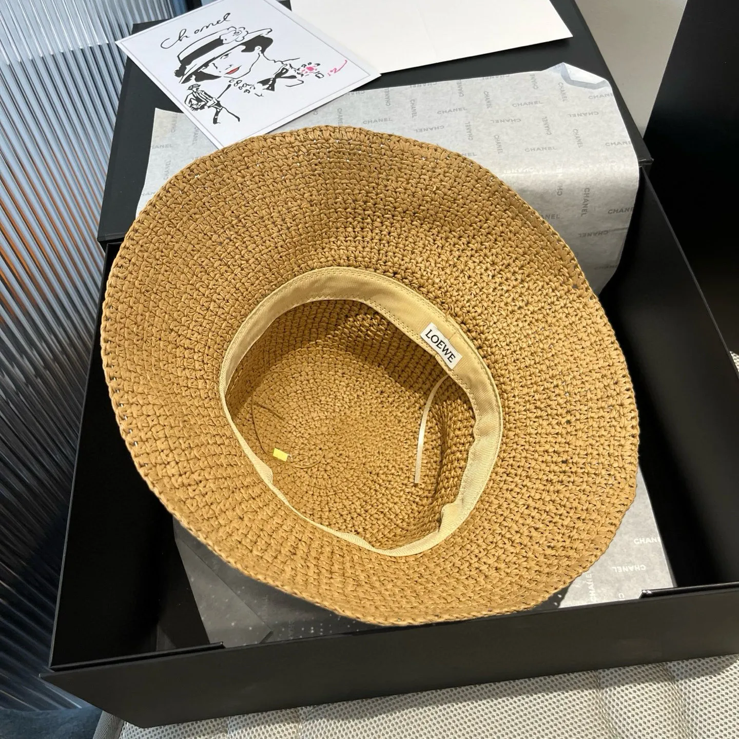 💰100¥ ＬＯＥＷＥLOEWE's new straw hat, hand-crocheted straw hat, foldable, easy to carry, head circumference 57cm