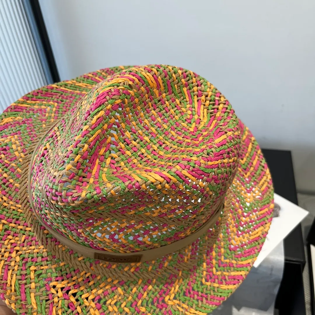 💰140¥ LOEWE's new raffia hat, natural grass, light and windproof rope, head circumference 57cm