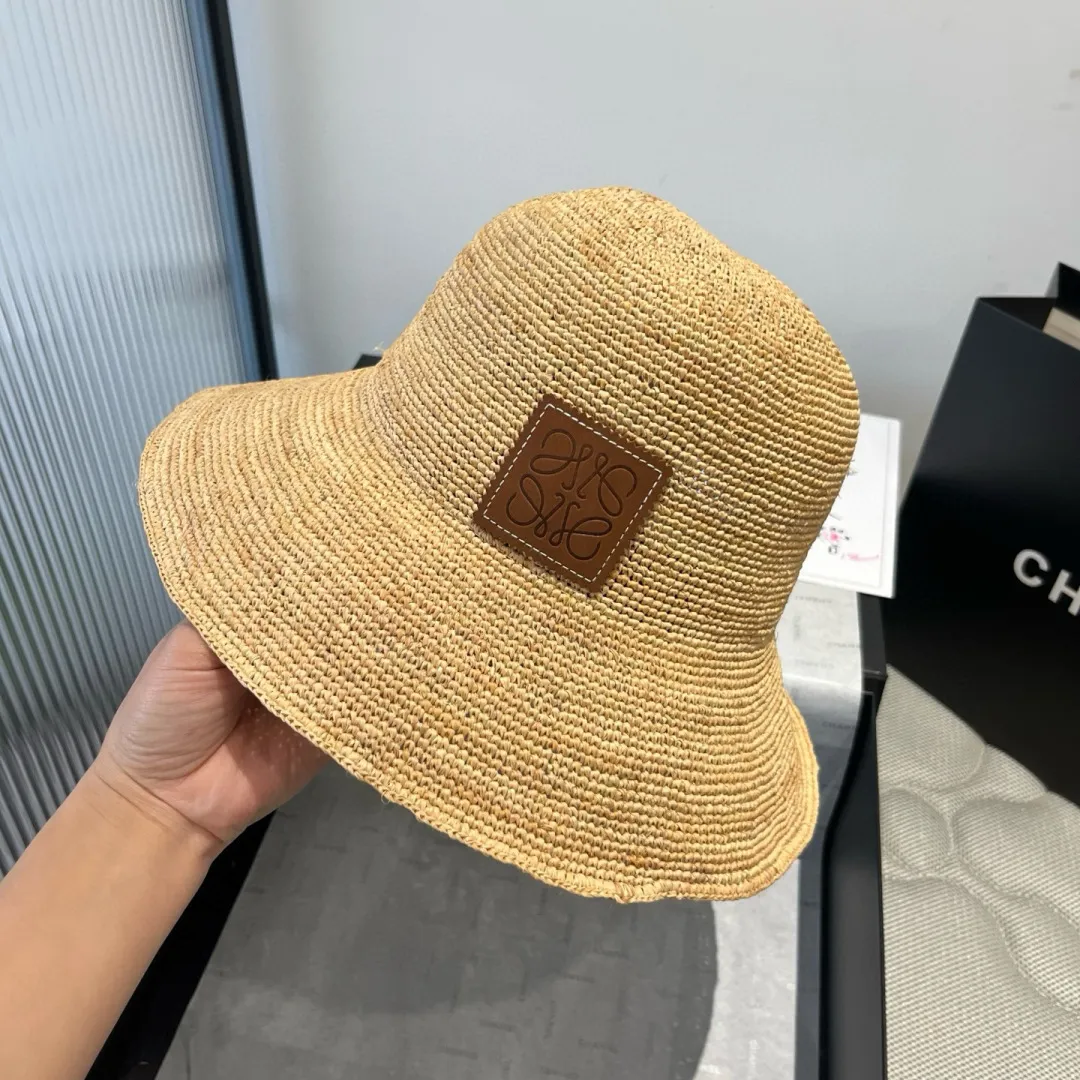 💰180¥ LOEWE's new raffia straw hat, pure hand hook straw hat, foldable, a must-have item for travel, head circumference 57cm