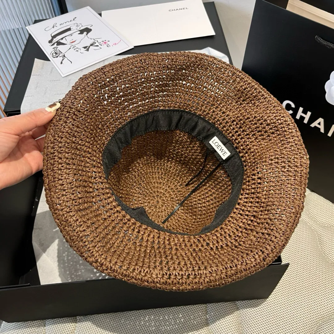 💰100¥ ＬＯＥＷＥLOEWE's new straw hat, hand-crocheted straw hat, foldable, easy to carry, head circumference 57cm