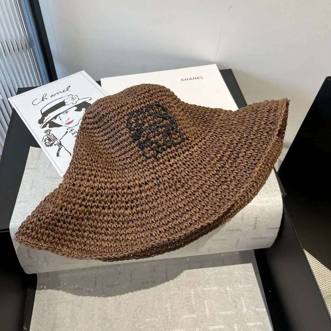 💰100¥ ＬＯＥＷＥLOEWE's new straw hat, hand-crocheted straw hat, foldable, easy to carry, head circumference 57cm